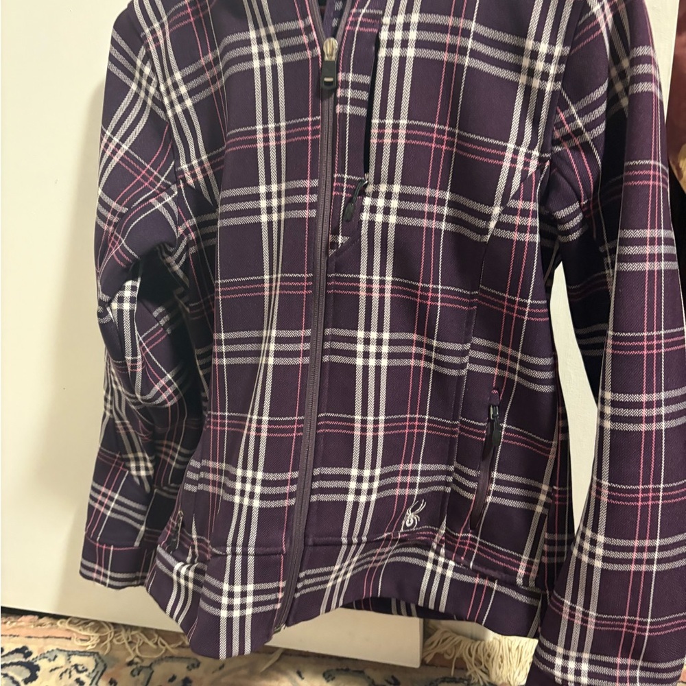 Spyder Purple Plaid Utility Jacket